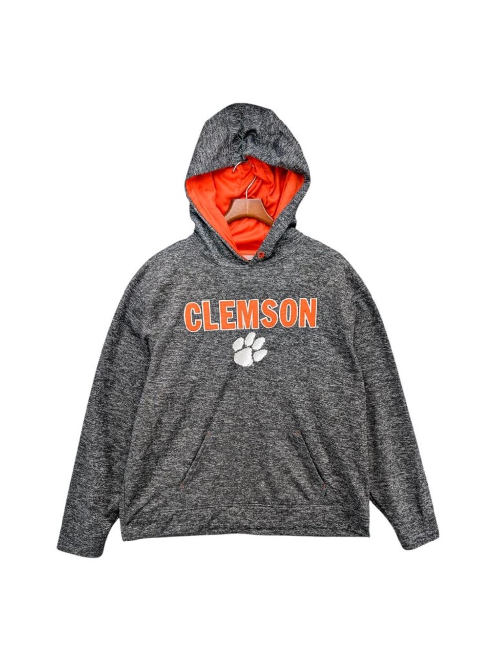 Clemson Tigers Hoodie Mens Heather Grey Orange Tiger Paw Top of the World Sz XXL